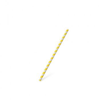 Papiertrinkhalm Spirale gelb `JUMBO` Ø8mm x 25cm (100 Stk.)
